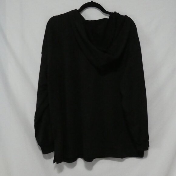 SHEIN - Curve | 2XL | Contrast Gold Sequin Drop Shoulder Drawstring Black Hoodie - Picture 4 of 16